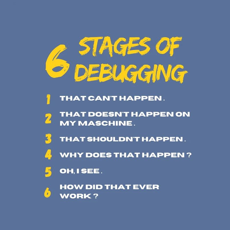 6 Stages of Debugging Bug Coding Computer Programm
