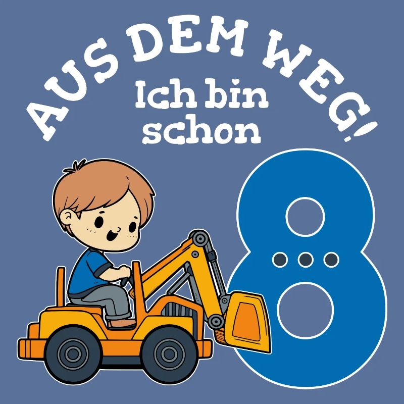 8. Geburtstag Bagger Junge