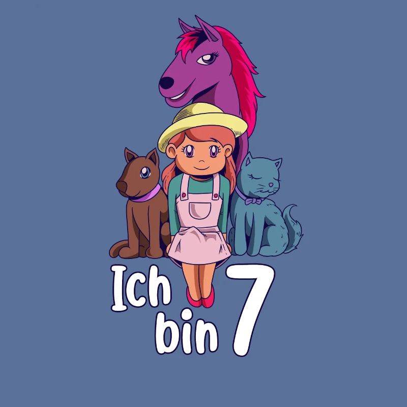 Geburtstagsshirt Bauernhof - 7 Geburtstag Mädchen