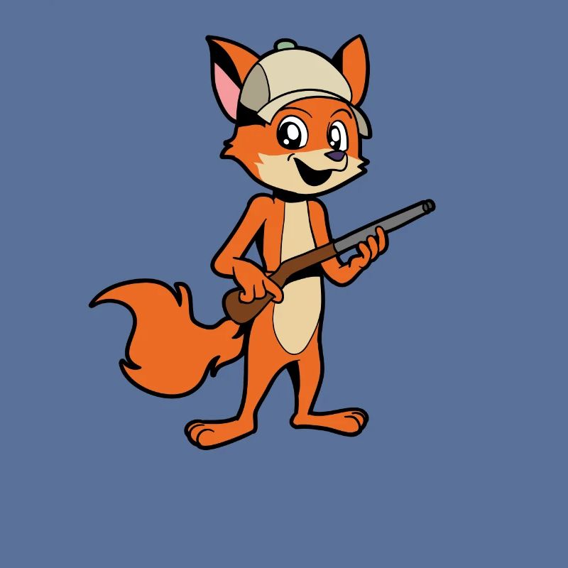 Fuchs mit Gewehr - Jäger