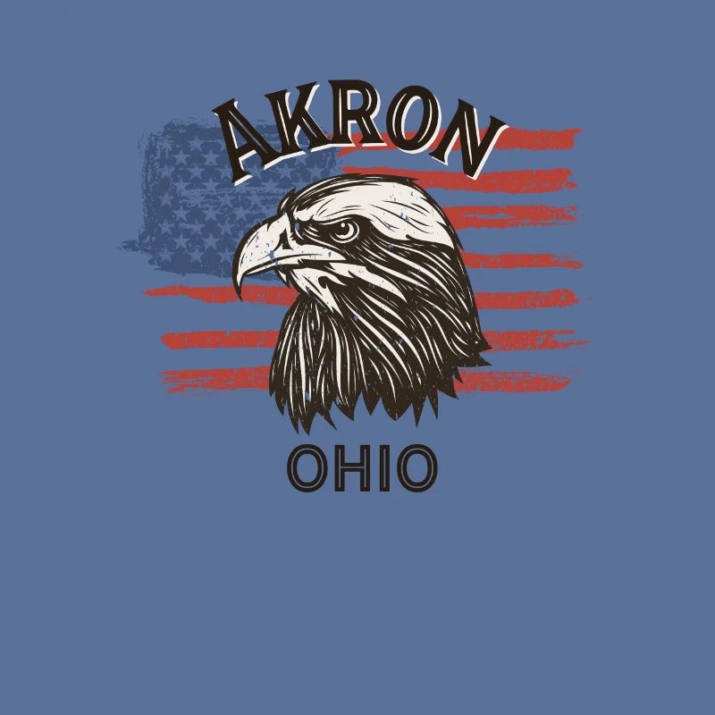 Drapeau des États-Unis Eagle Ohio Vintage Akron