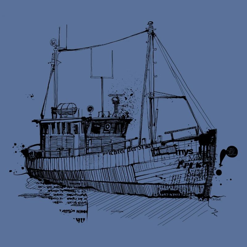 Fischkutter Zeichnung