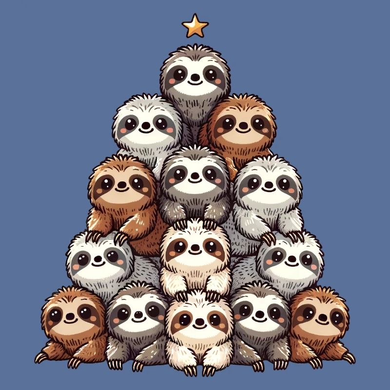 Sloth Christmas Tree Pattern