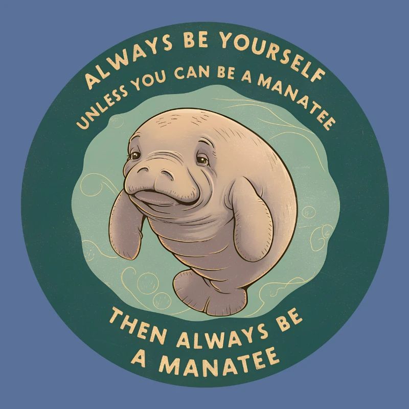 Sei Du selbst oder sei ein Manatee Lebensweisheit