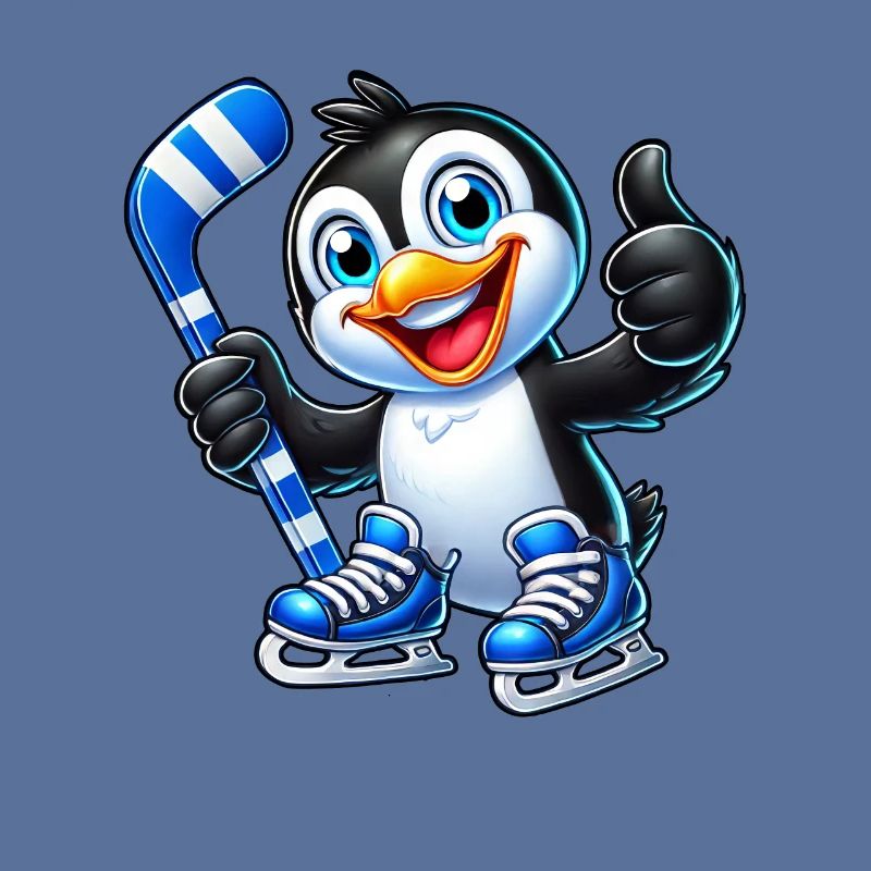 Coole Pinguin Eishockeyspieler Comic