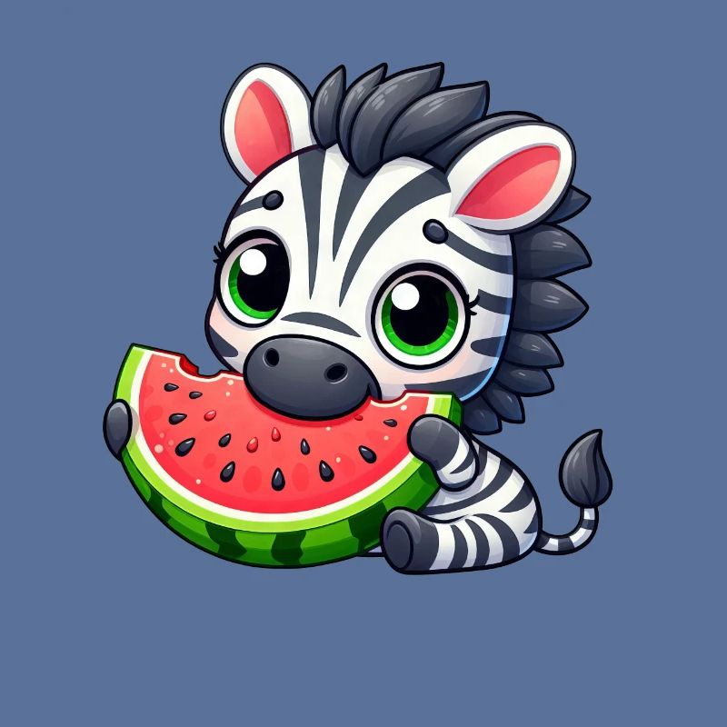 Zebra Melon Dessin Animé Pastèque Été