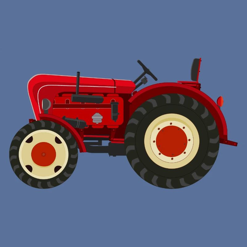 Retro Oldtimer-Traktor rot
