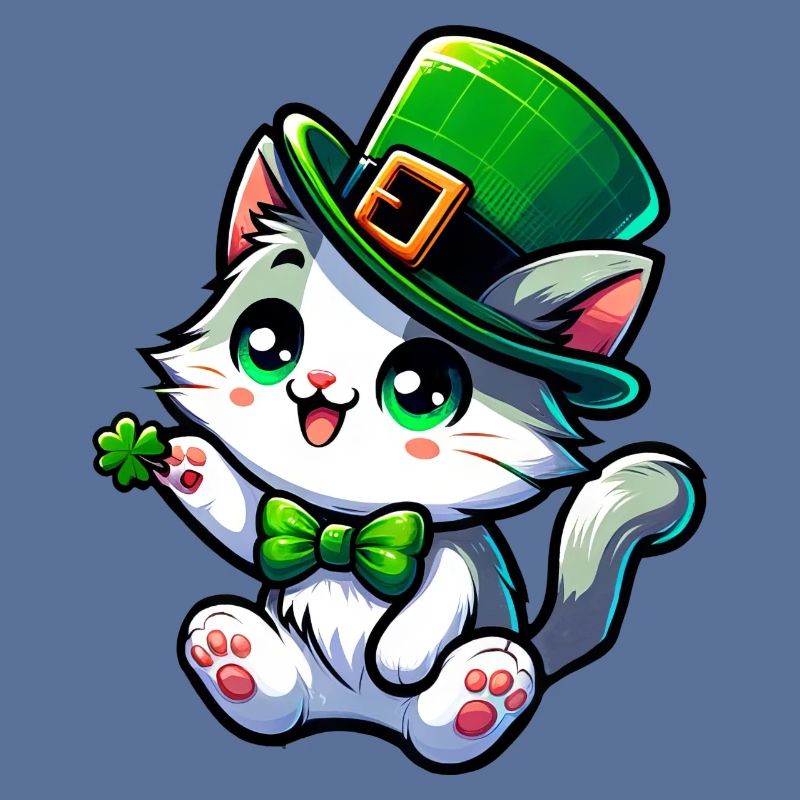 Dessin animé de chat de la Saint-Patrick