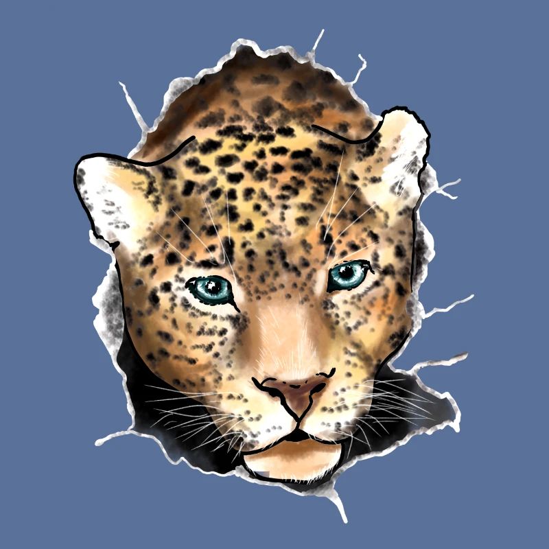 Hervor springender Leopard