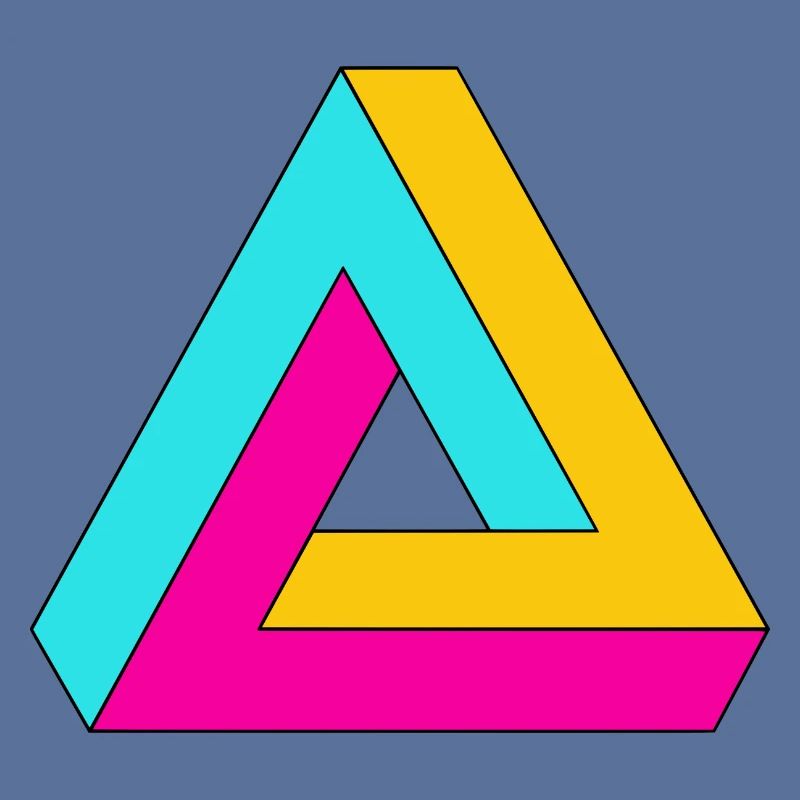 Impossible triangle optical illusion