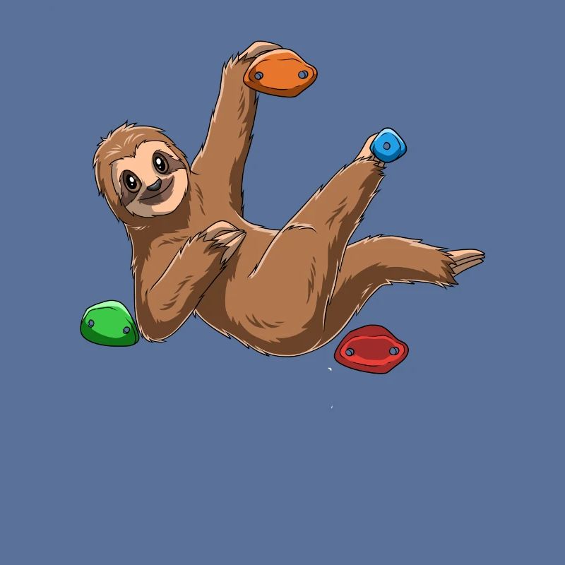 Funny Boulder Sloth - sloth on the climbing wall