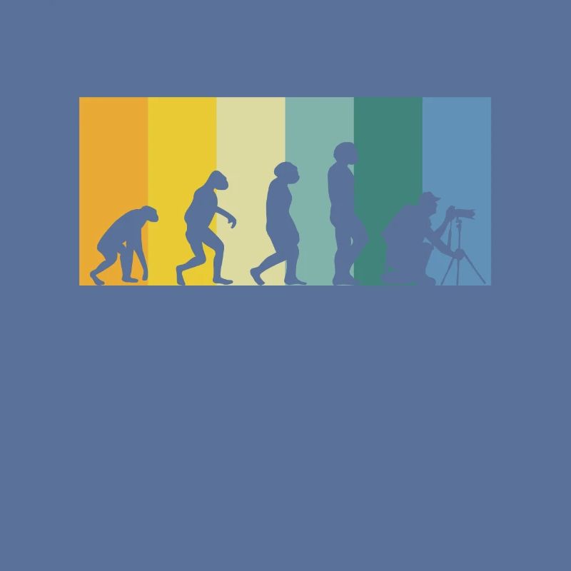 Photographe d’évolution avec trépied - coucher de soleil rétro