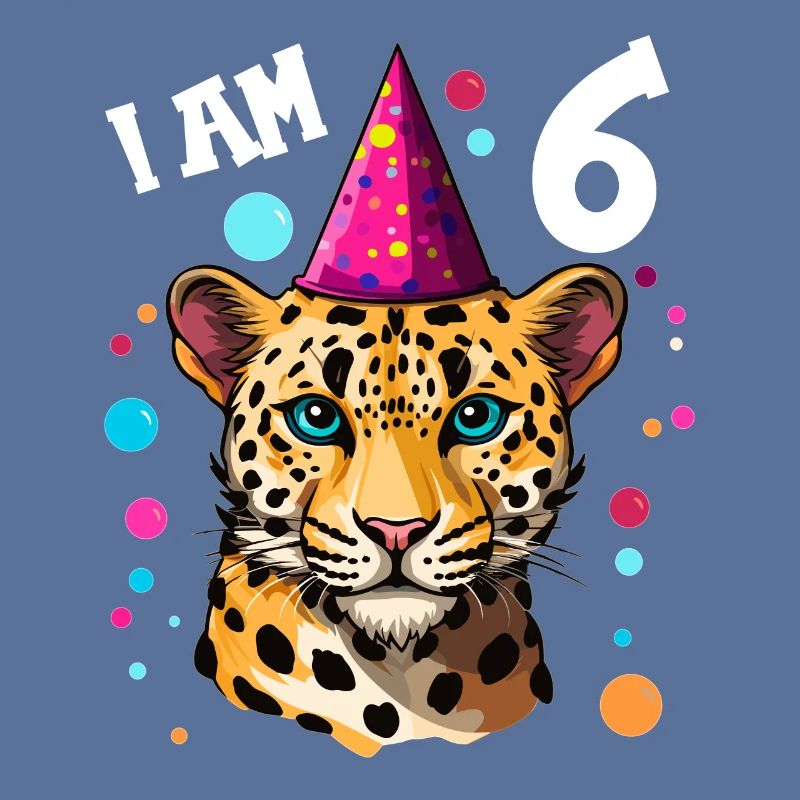 Ich bin 6 Jahre alt Leoparde Leopard 6. Geburtstag
