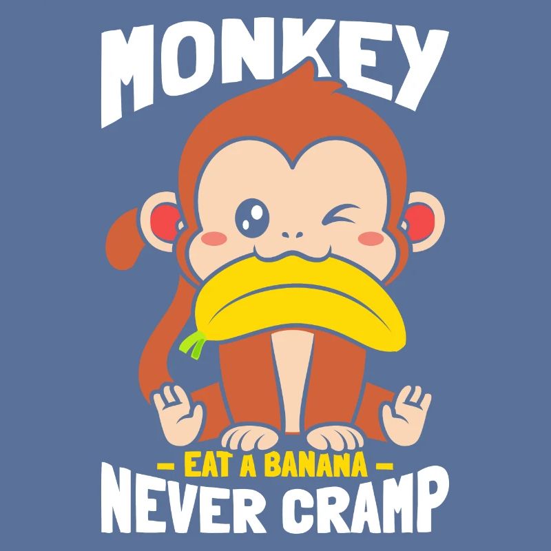 Singe mangeant de la banane sans crampe