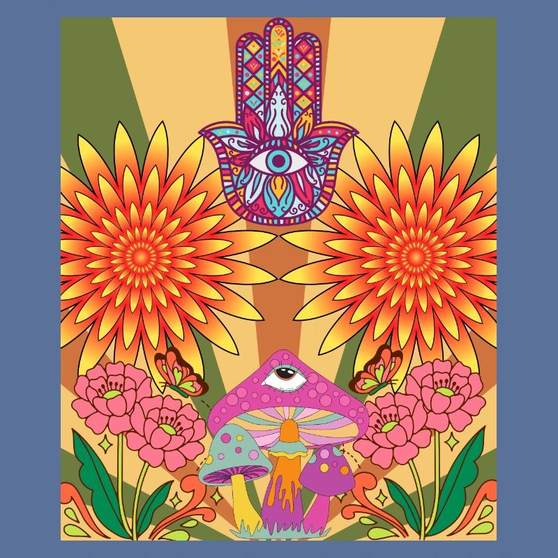 Conception de fleurs psychédéliques