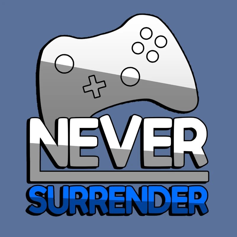 NEVER SURRENDER (Blau) + Controller - Gaming