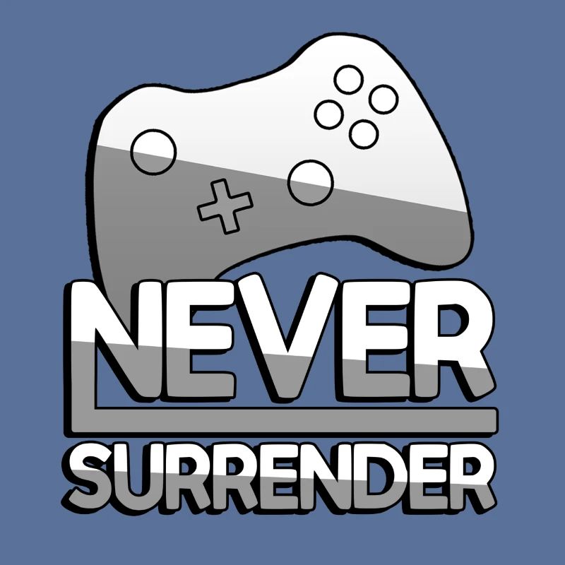 NEVER SURRENDER (Weiß) + Controller - Gaming