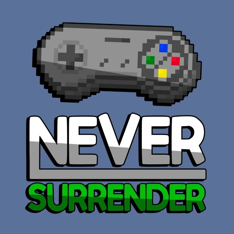 NEVER SURRENDER (Grün) + SNES Controller - Gaming