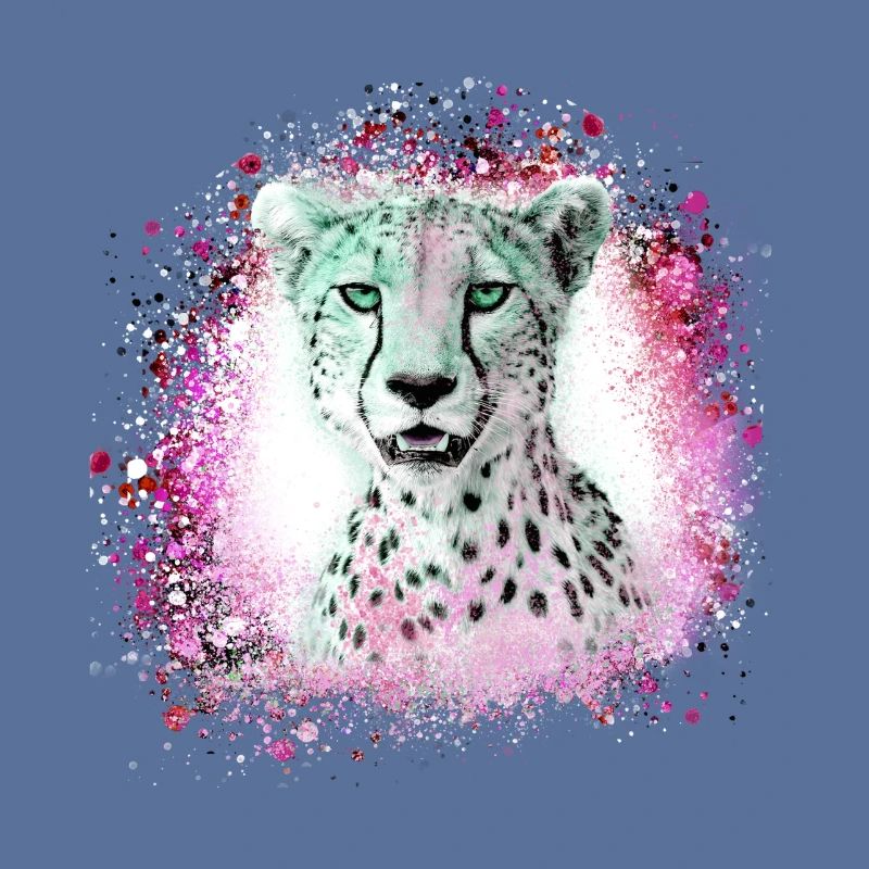 leopard, katze, wildkatze, graffiti, malerei,pink