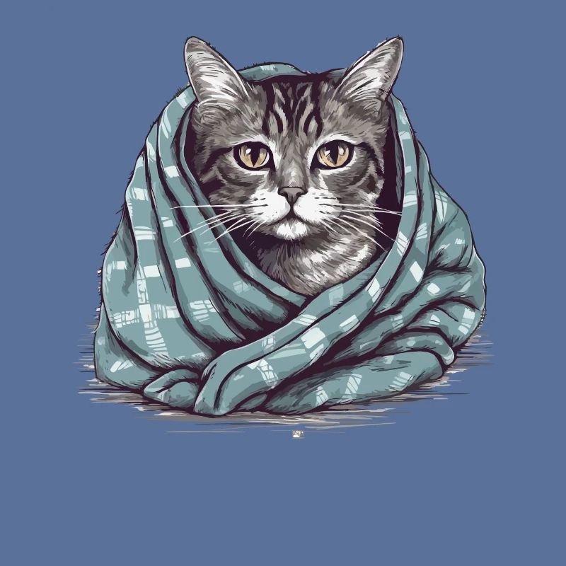 Chat dans une couverture