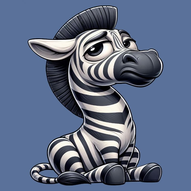Lustiges Zebra Comic Stier Skeptischer Blick