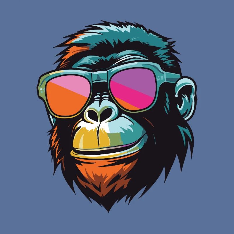Affe Kopf Cool Monkey