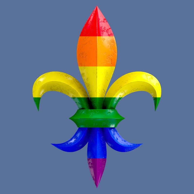 Fleur de Lys / Fleur de Lis marbre à l’arc-en-ciel