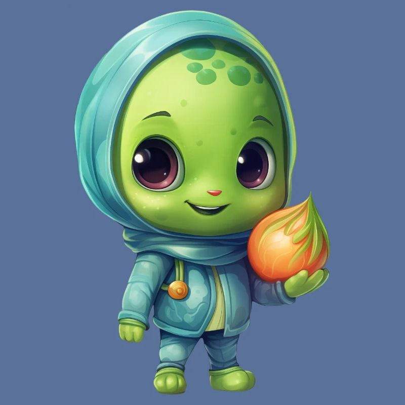 Blau-Pinker Alien Skateboarder: Kosmische Tricks