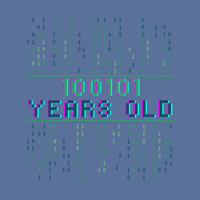 37e anniversaire 37 ans Informatique de code binaire