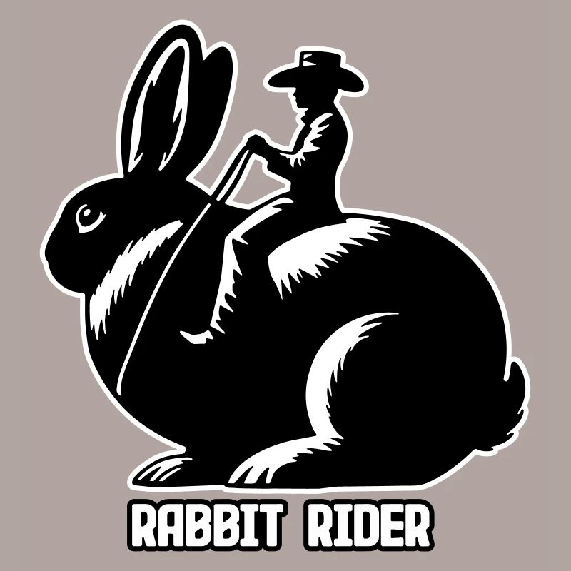 Rabbit Rider (texte léger - avec contour, 3 couleurs)