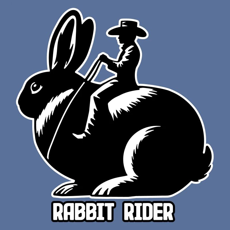Rabbit Rider (text light - with outline, 3-Color)