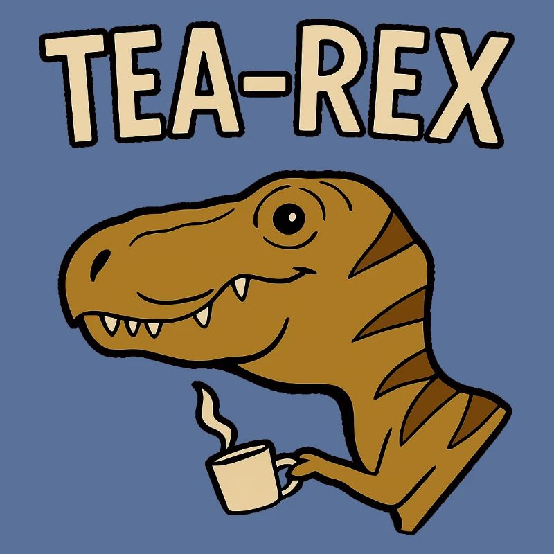 Tea Rex Dinosaurier mit Tasse