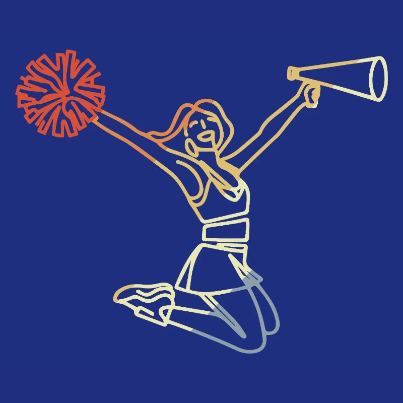 Retro Cheerleaderin Skizze