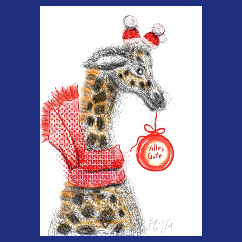 Fröhlicher Giraffe Weihnachtsgruß
