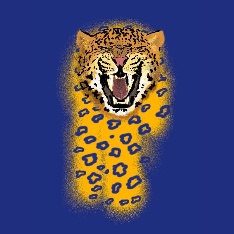 Brüllender Leopard
