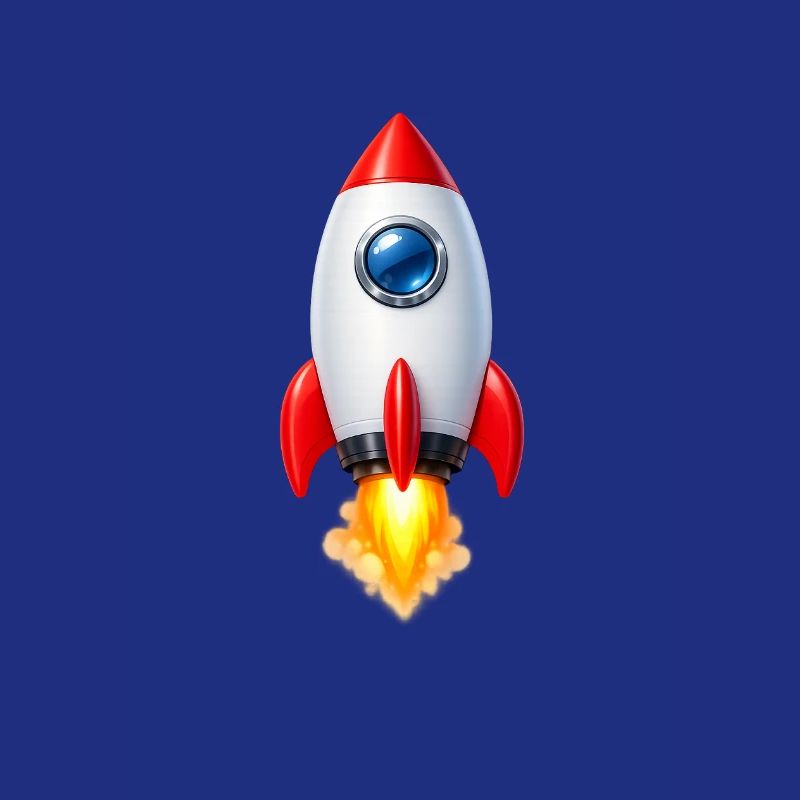 Fröhliche Rakete Retro-Design