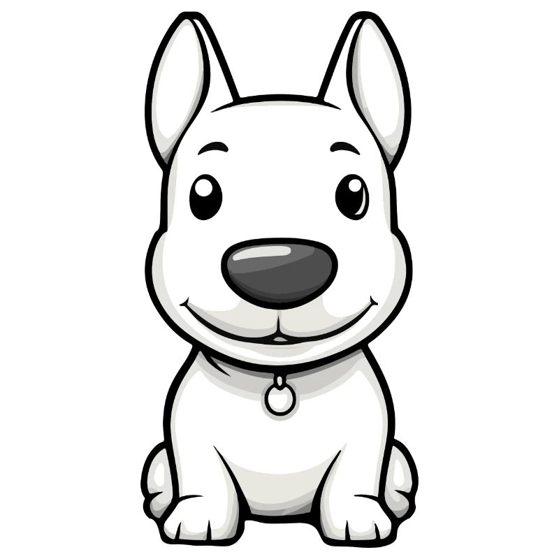 Bull Terrier Hund Comic Niedlich