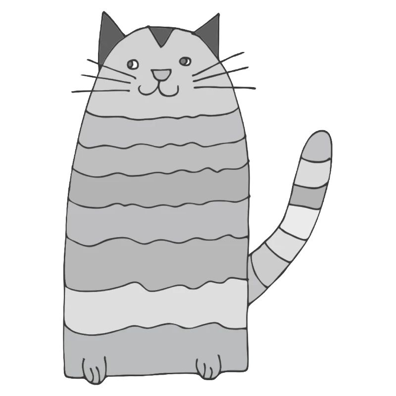 katze geringelt graustufen