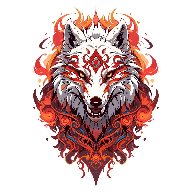 Weißer Feuerwolf