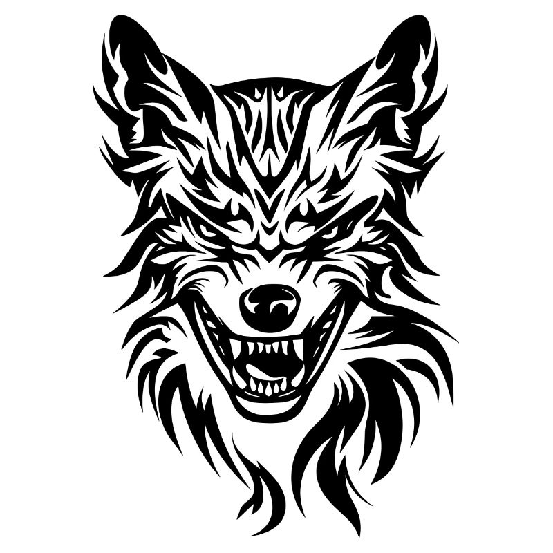 Wolf schwarz-weiß