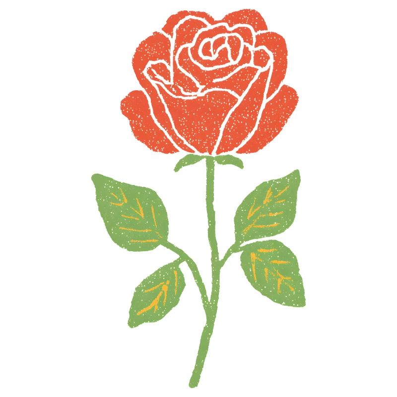Rote Rosenlinie Illustration