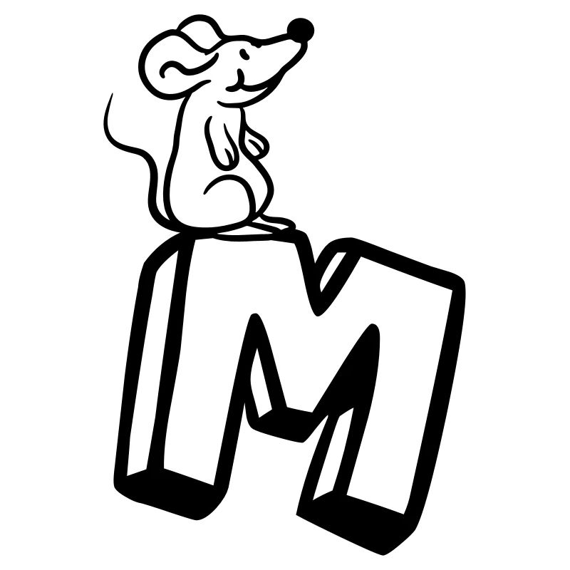 Mouse Rat Little Mouse Cute Cute Letter M Initial