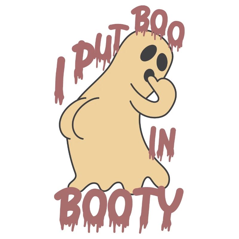Funny Halloween Ghost, Boo, Booty, Ghost
