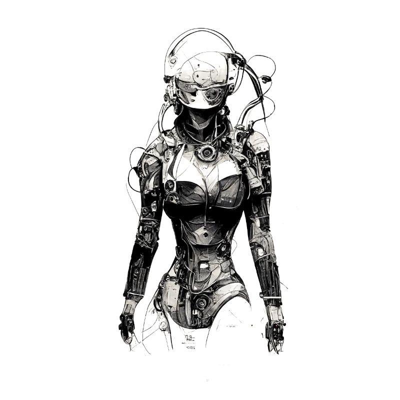 technical drawing cyborg