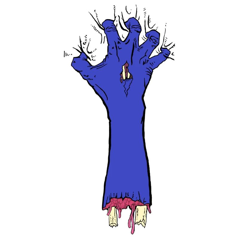 Zombie Greifer blau