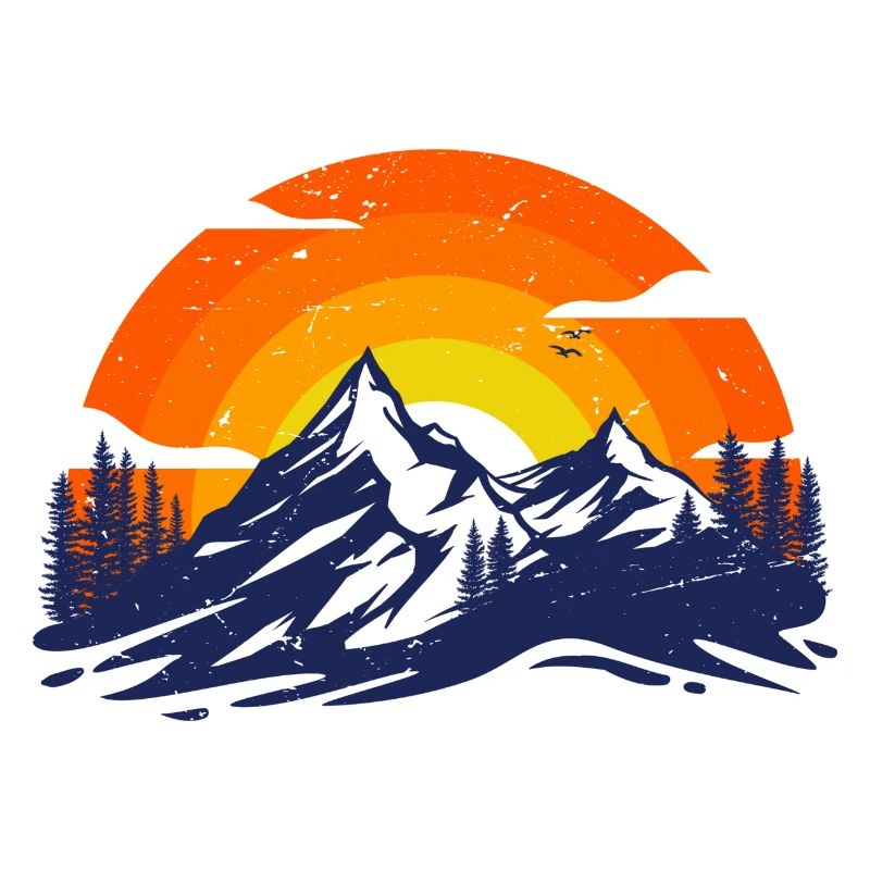 Coucher de soleil Montagne Conception Paysage