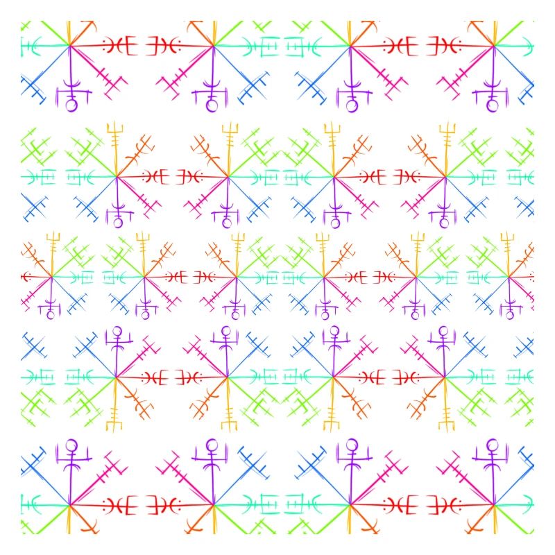 Pattern symbol Vikings Vegvisir multicolored