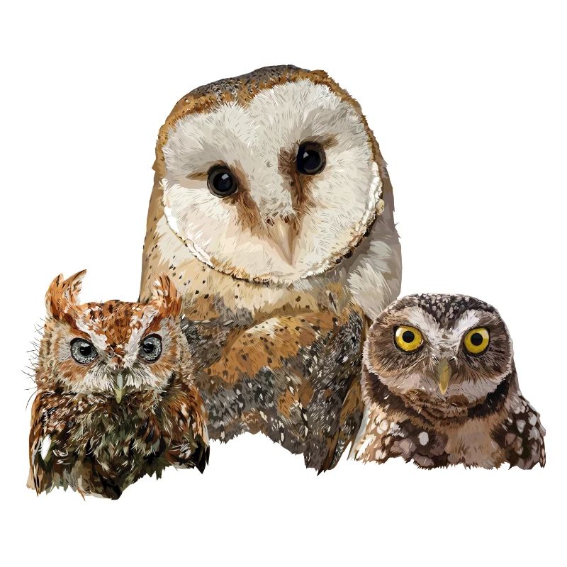 Scops Eule, kleine Eule und Eule