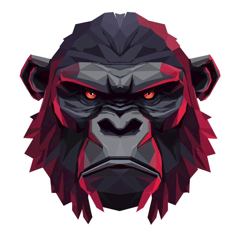 Geometrischer Gorillakopf