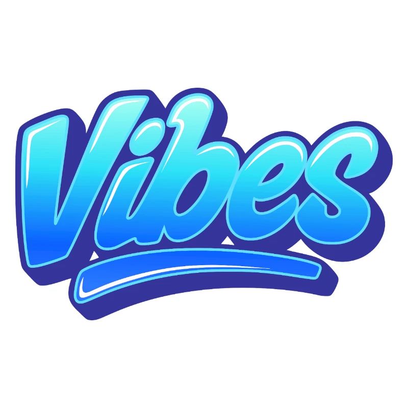 Lettrage Vibes bleu